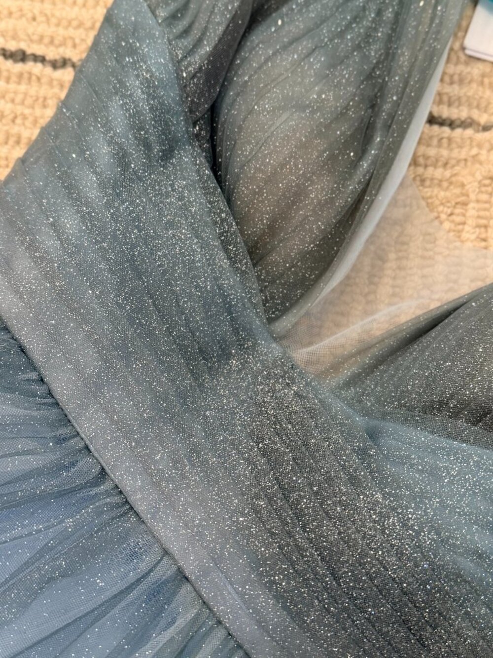 Mac Duggal NWT Jade Blue Ombre Glitter Tulle Dress Style #20380 Size 0 - Picture 15 of 15